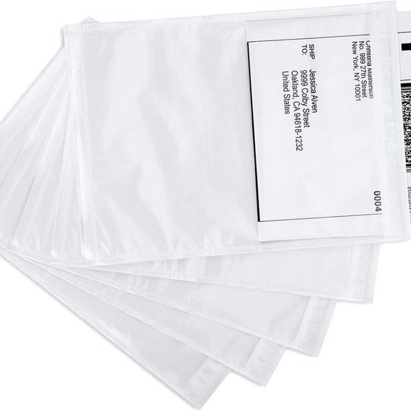 NIP (25) 7.5X5.5" Self Adhesive Shipping Label Pouches - Picture 5 of 6